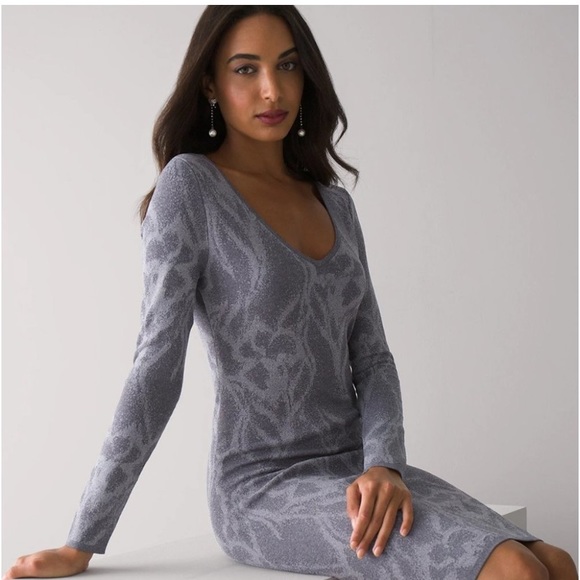 🌺 2/$40 PRICE ⬇️!! NEW!! Beautiful WHITE HOUSE BLACK MARKET Body Con DRESS !! - Picture 1 of 12